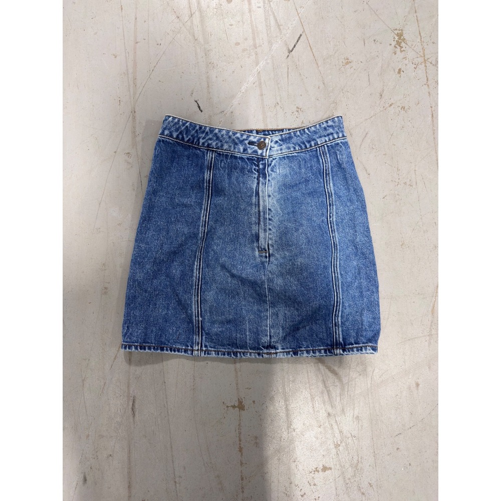 American Eagle Highest Rise Mini Denim Skirt Medium Wash Blue Size 2 Long